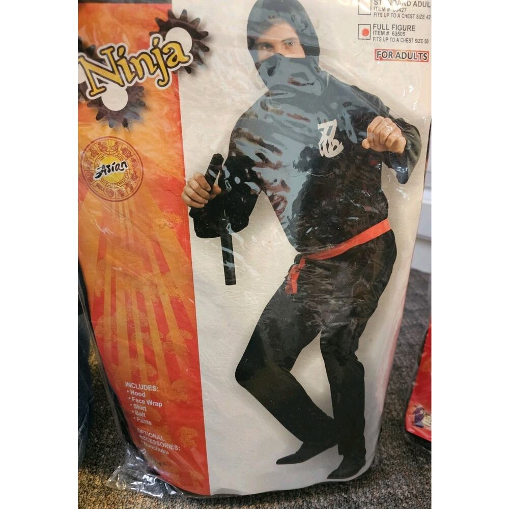 Men's New Halloween Costume Forum Asian Ninja 5 Pc Size One Size Full Figure